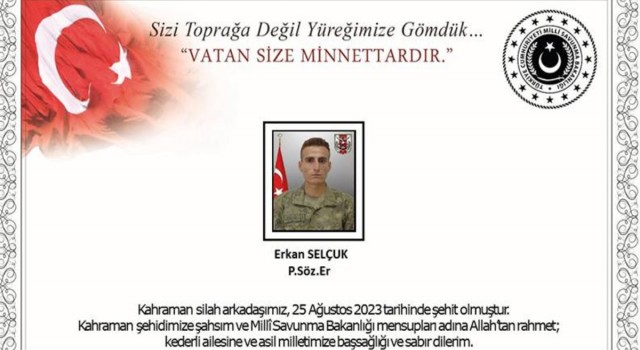 MSB acı haberi duyurdu Pençe Kilit Harekatı bölgesinde 1 asker şehit oldu