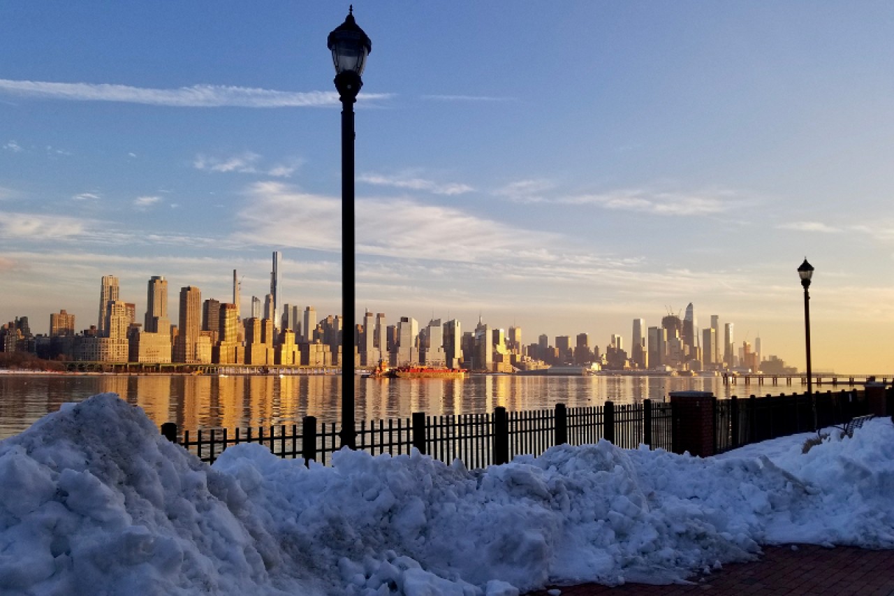 New York'ta kar ve gün batımı 5