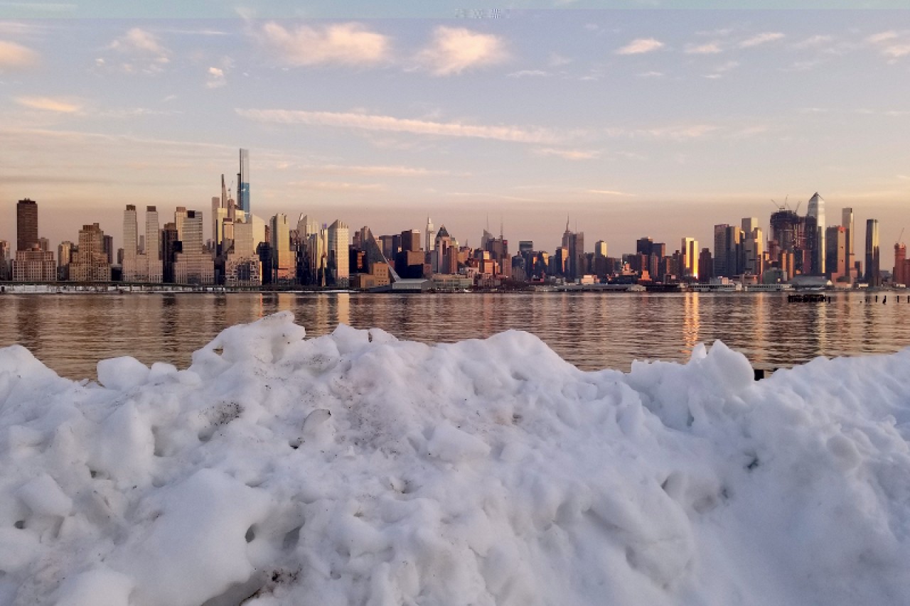 New York'ta kar ve gün batımı 10