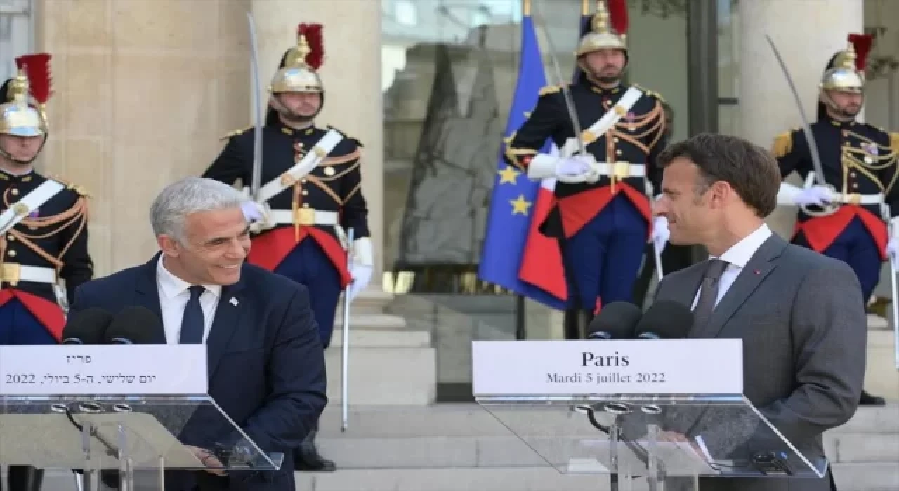 Fransa Cumhurbaşkanı Macron ve İsrail Başbakanı Lapid, Paris’te görüştü