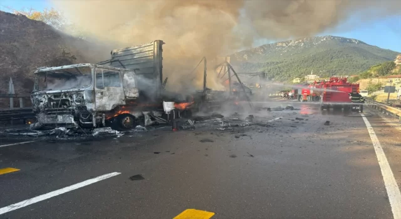 Bilecik’te seyir halindeki tır alev aldı