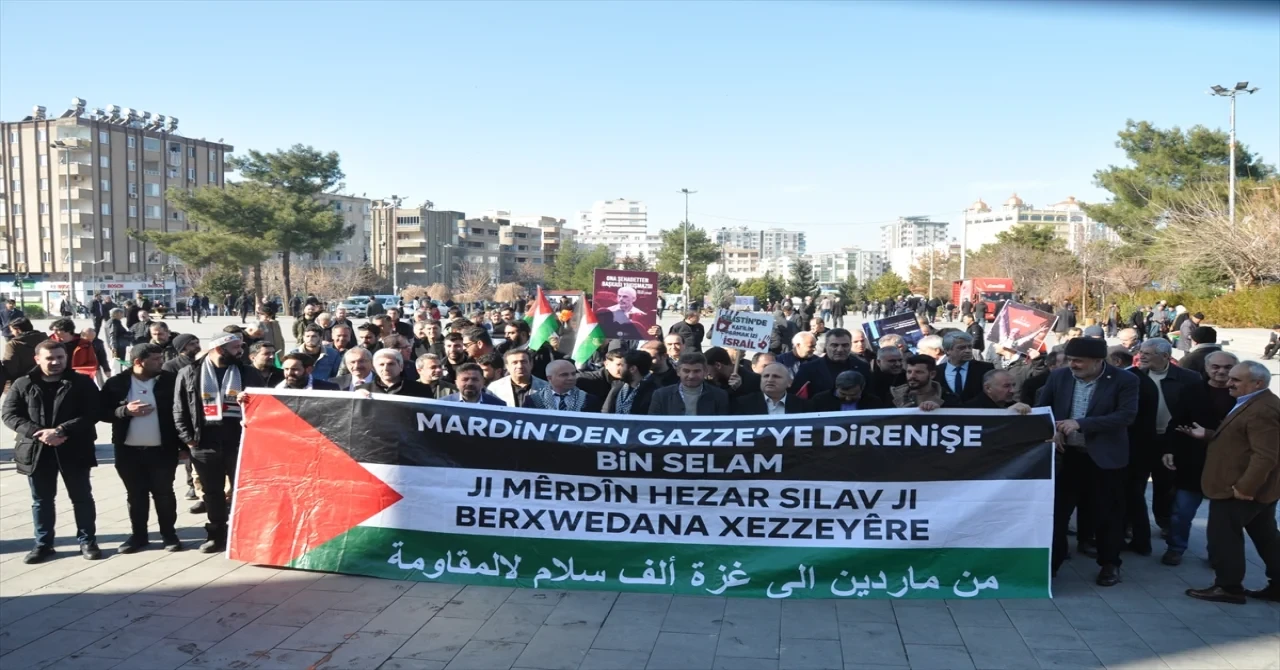 Mardin’de İsrail’in Gazze’ye yönelik saldırıları protesto edildi