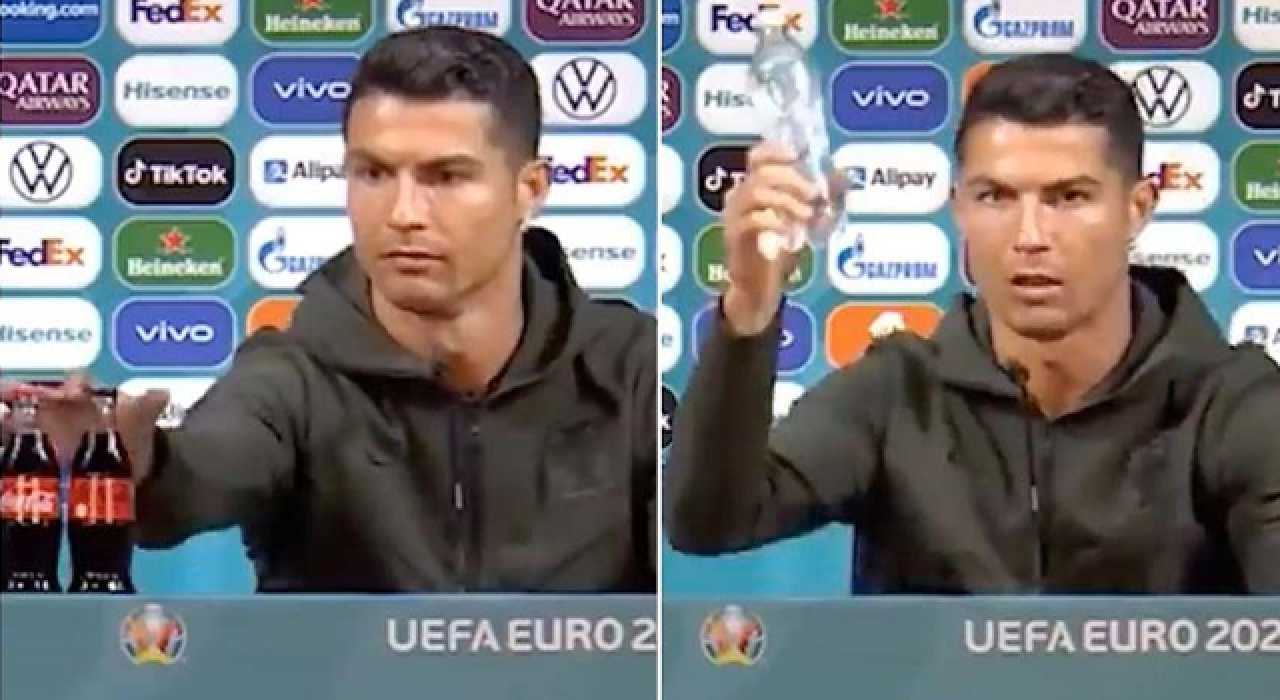 Ronaldo, "Su için" dedi, Coca Cola milyar dolarlar kaybetti