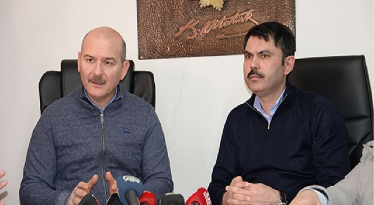 Süleyman Soylu ve Murat Kurum sel bölgesinde açıklamalarda bulunuyor