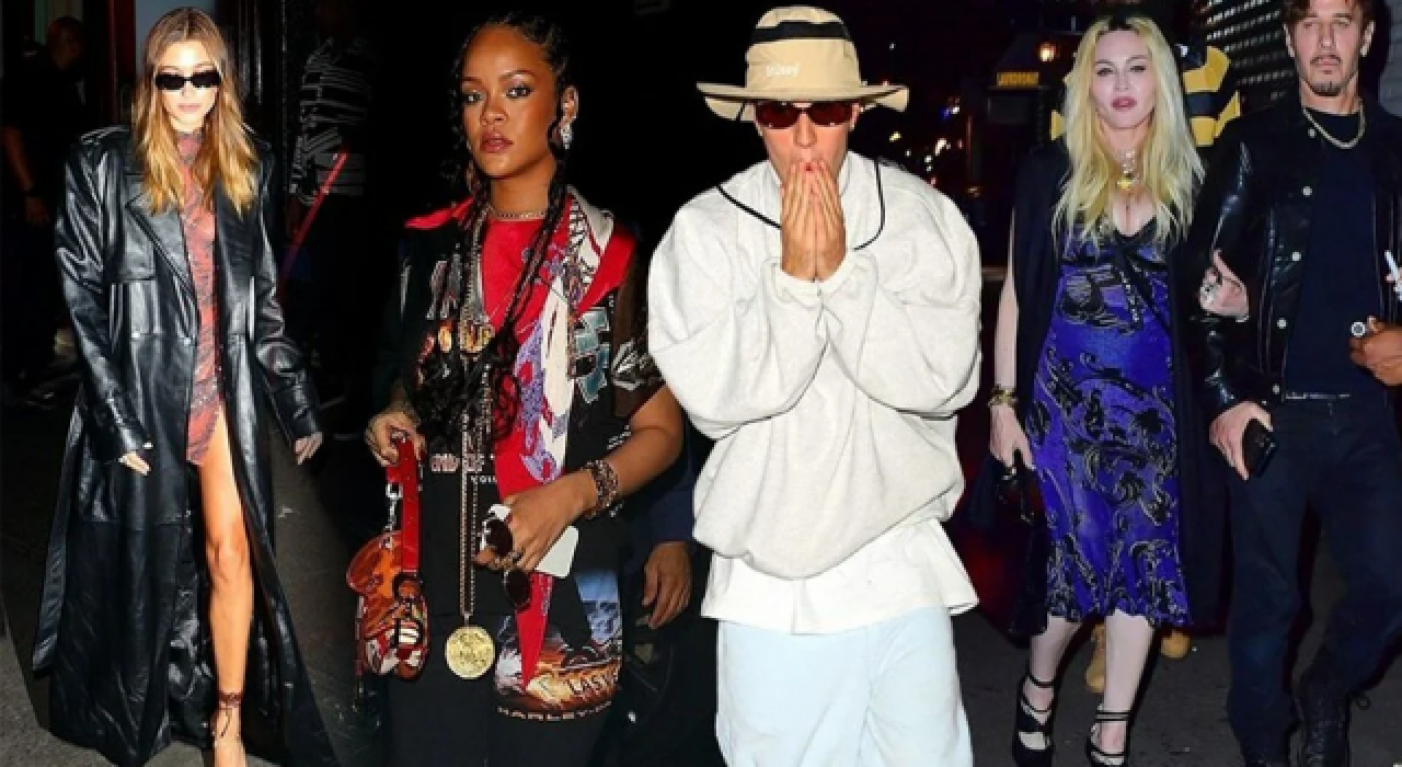 Rihanna, Madonna ve Justin Bieber yemekte buluştu