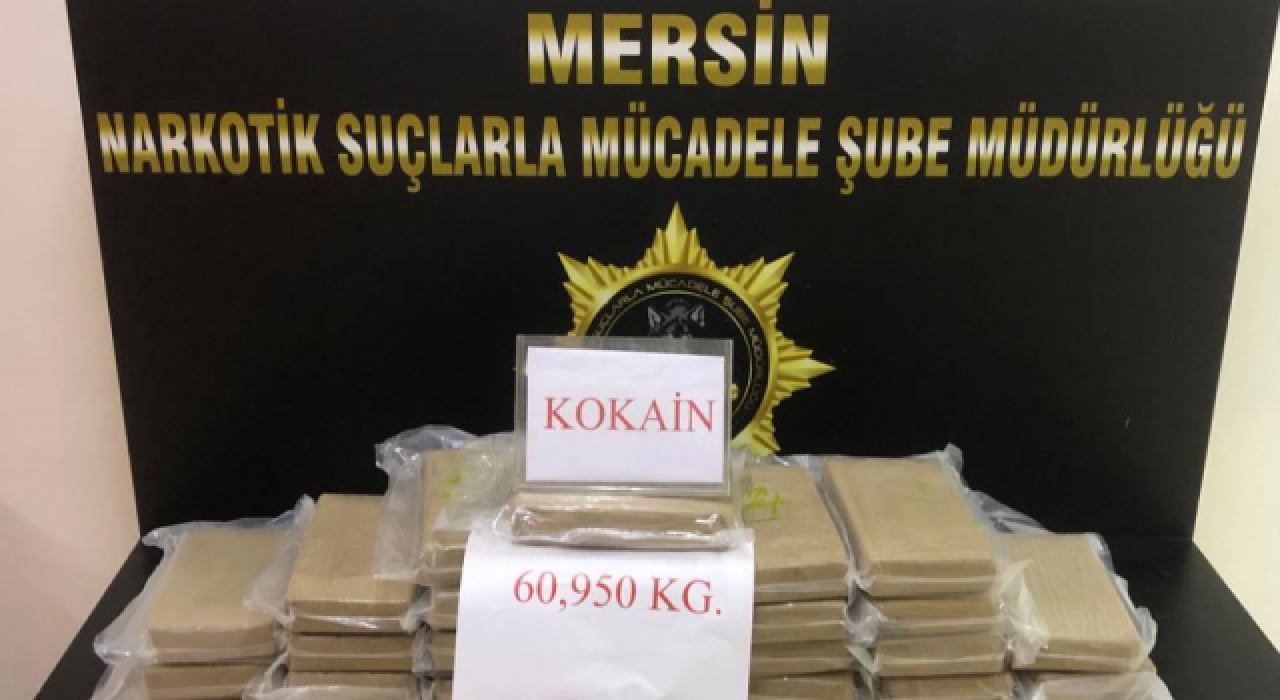 Mersin Uluslararası Limanı'nda 60 kilo 950 gram kokain ele geçirildi