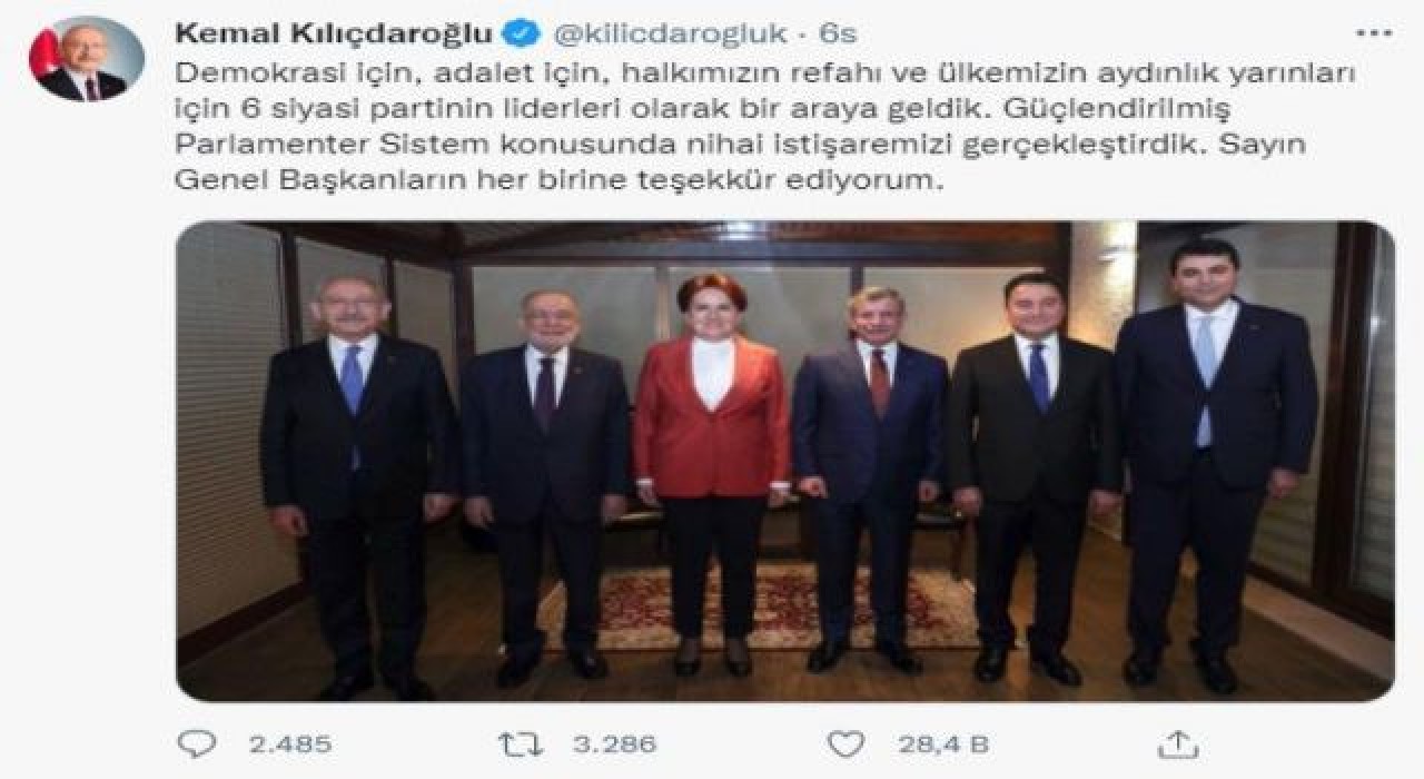 Kemal Kılıçdaroğlu: Yeni sistem konusunda nihai istişaremizi gerçekleştirdik