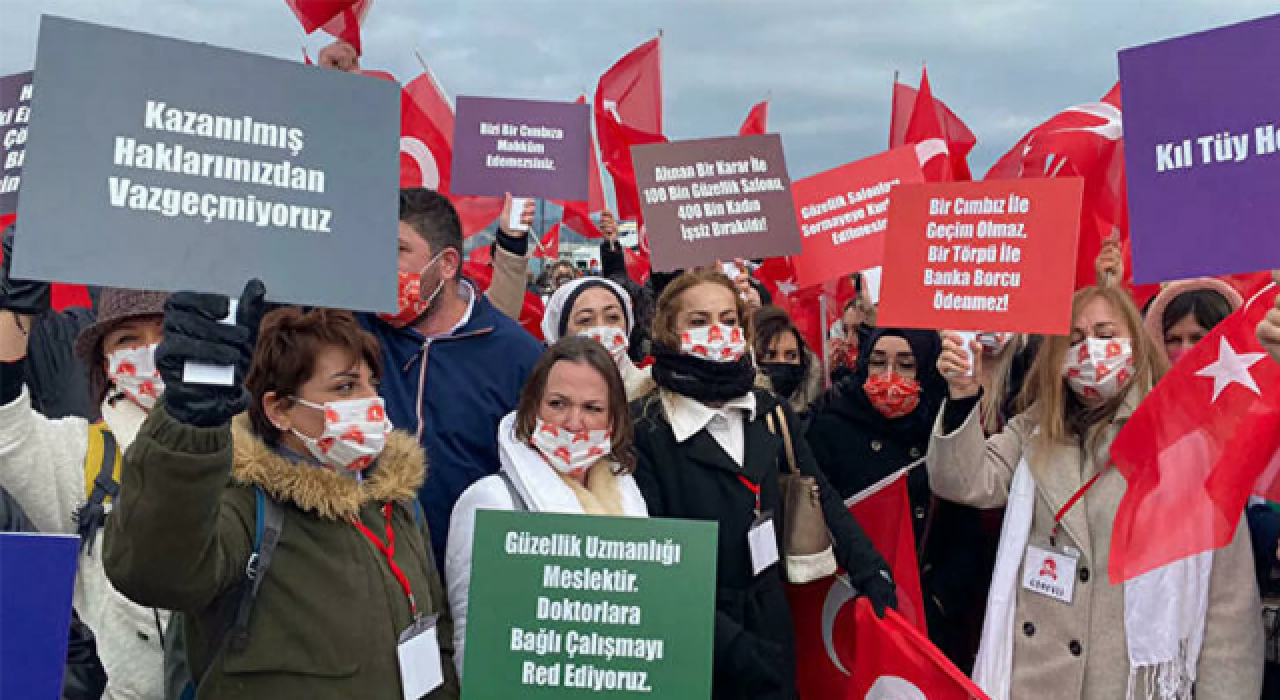 Üsküdar'da güzellik uzmanlarından epilasyon eylemi