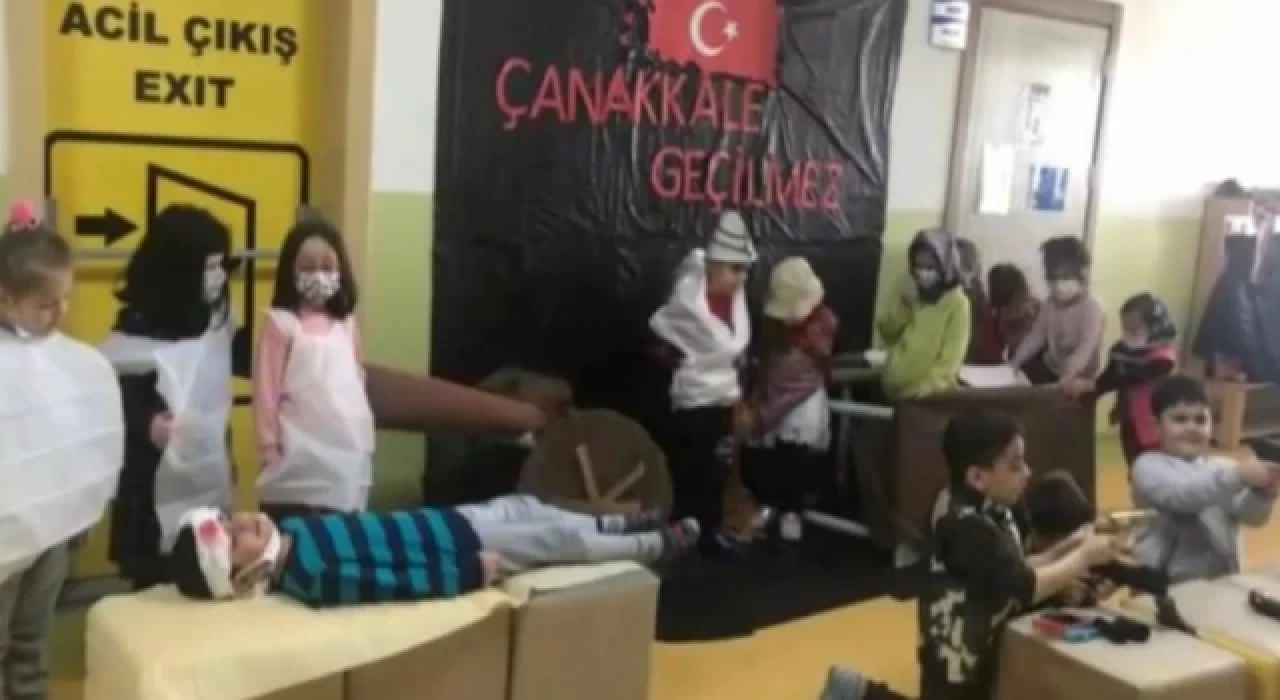 Anaokulunda kanlı ve silahlı Çanakkale Zaferi anması tepki çekti