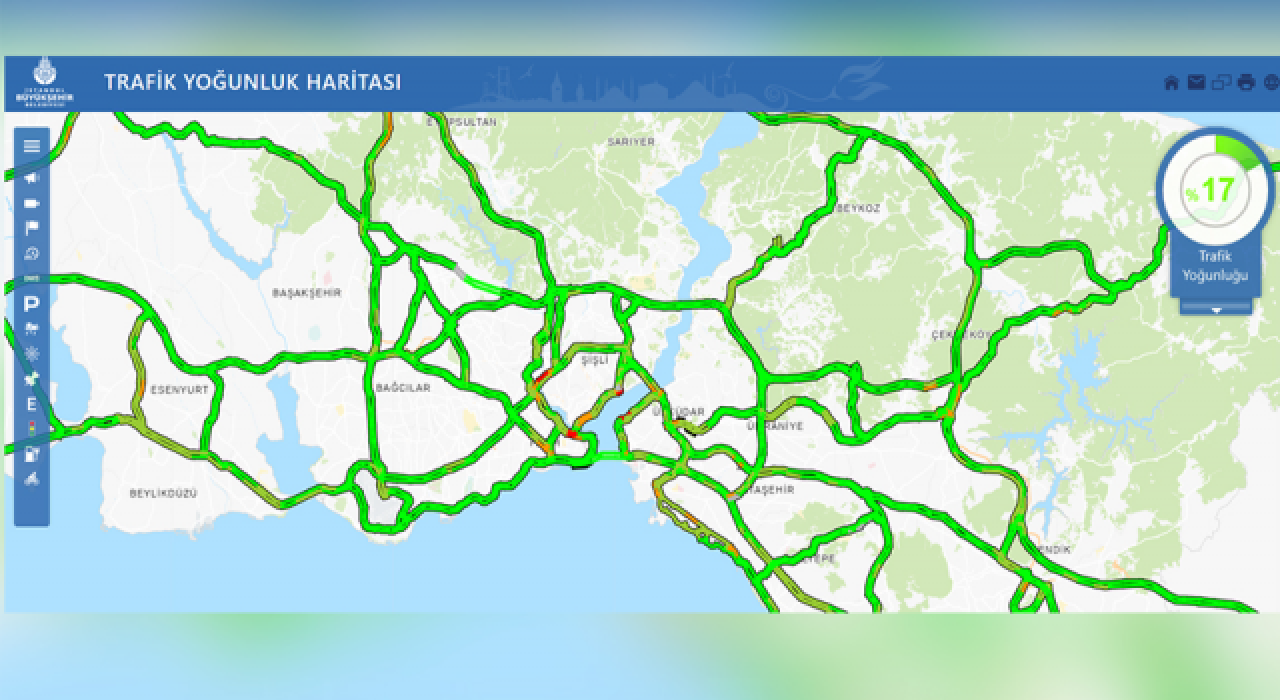 İstanbul'da kar yağışı etkili oluyor; trafik yoğunluğu 18.15 itibarıyla yüzde 17 olarak ölçüldü