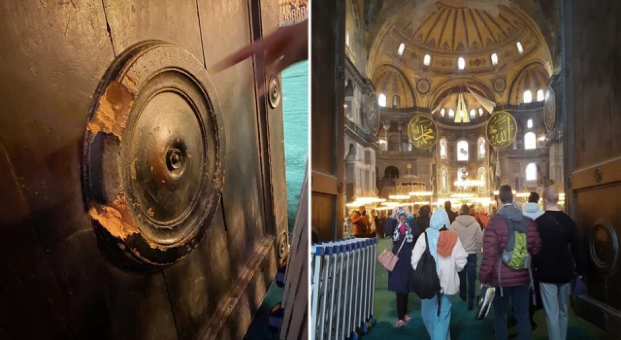 Ayasofya’nın tarihi kapısı tahrip edildi; görevliler ‘büyütmeyin’ dedi