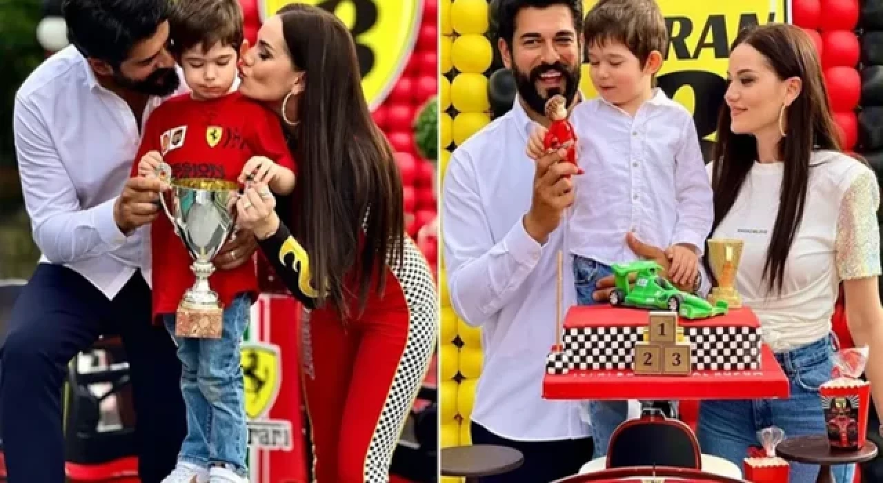 Burak Özçivit ile Fahriye Evcen'den oğullarına 3. yaş kutlaması