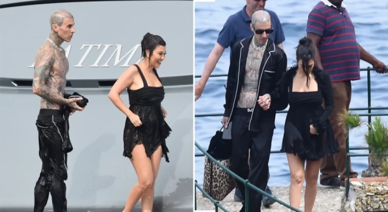 Kourtney Kardashian ve Travis Barker çifti balayında