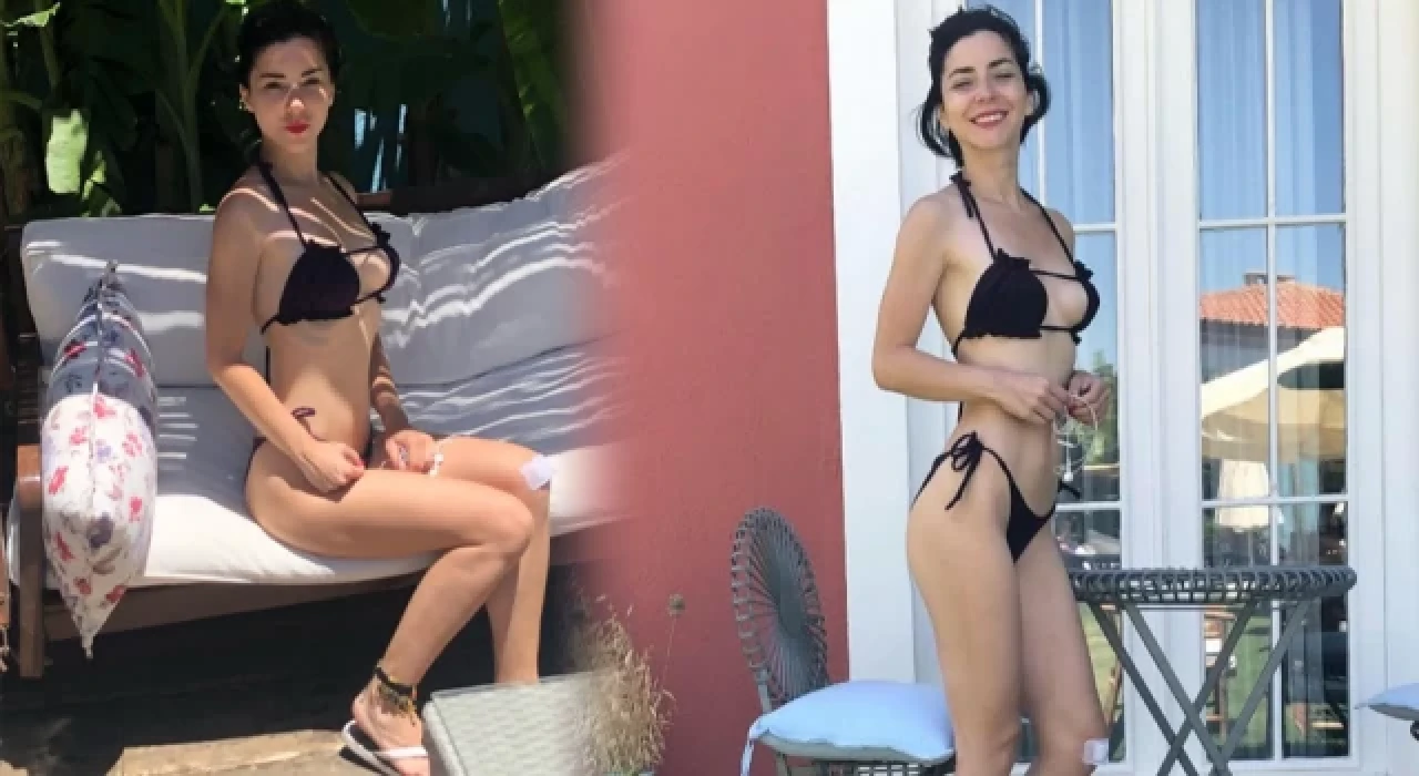 Merve Boluğur'un siyah bikinisine beğeni yağdı!