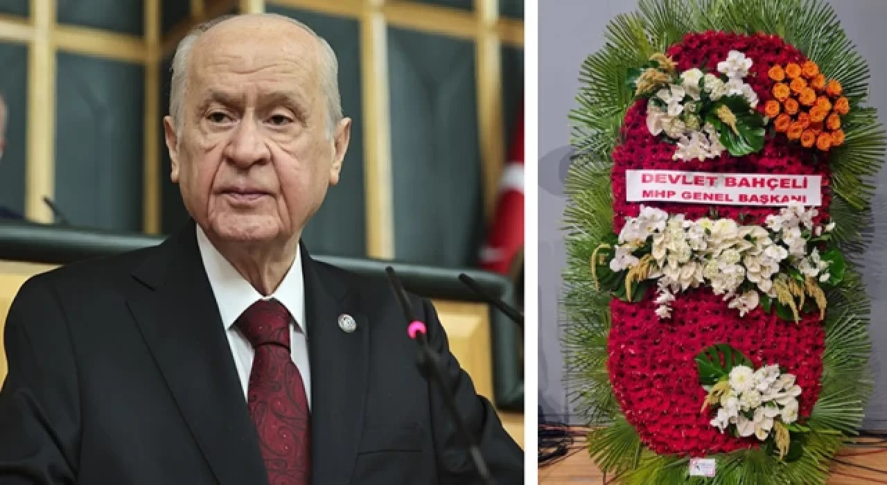 Bahçeli'den AK Parti'ye 2023 çiçekli ve 21 güllü çelenk