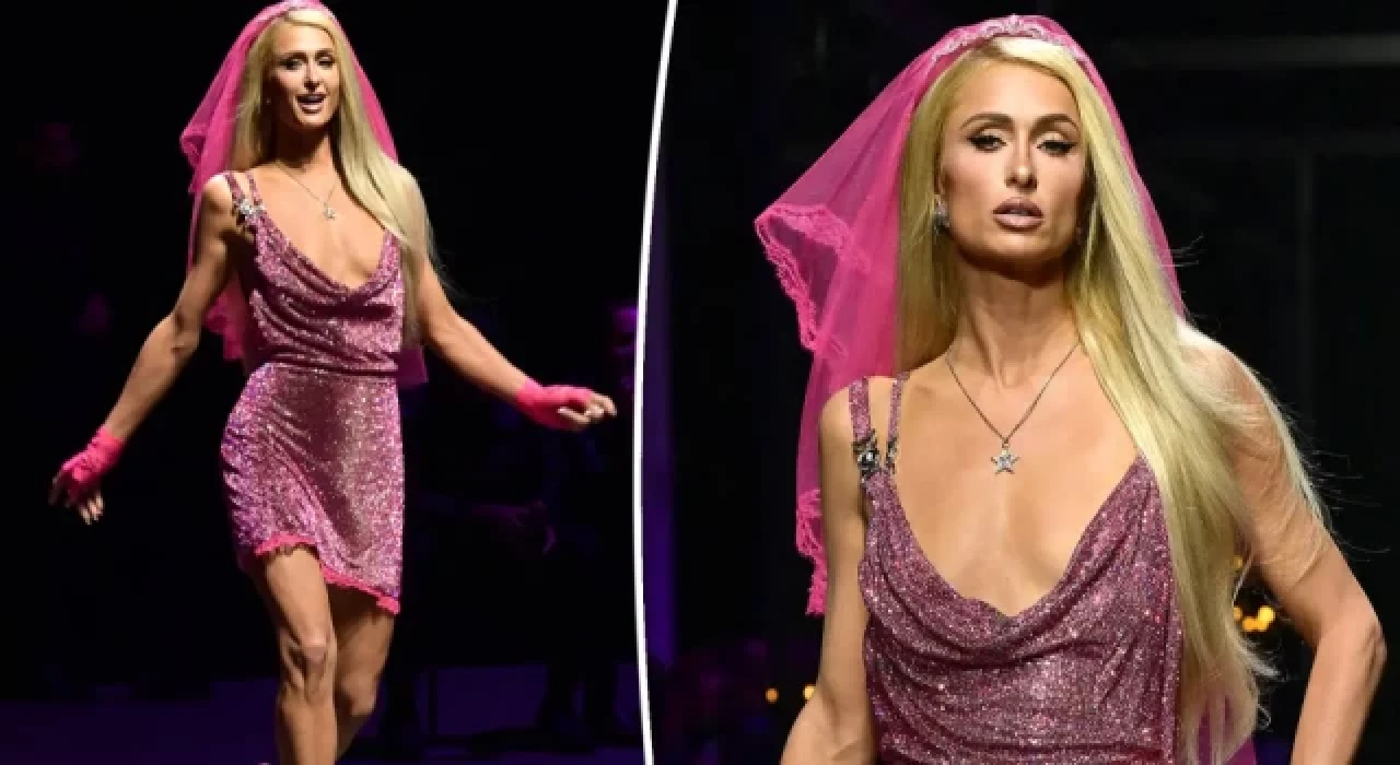 Paris Hilton Versace defilesinde ortalığı kasıp kavurdu!