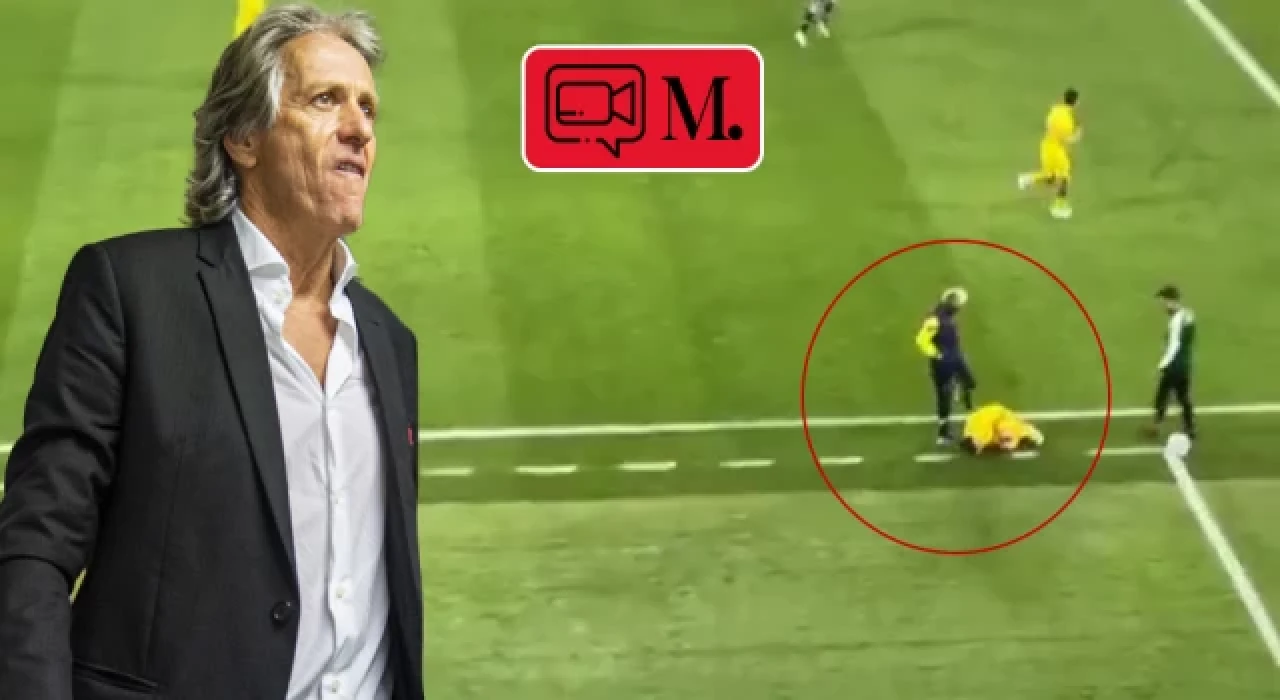 Jorge Jesus sakatlanan rakip futbolcuya tekme attı