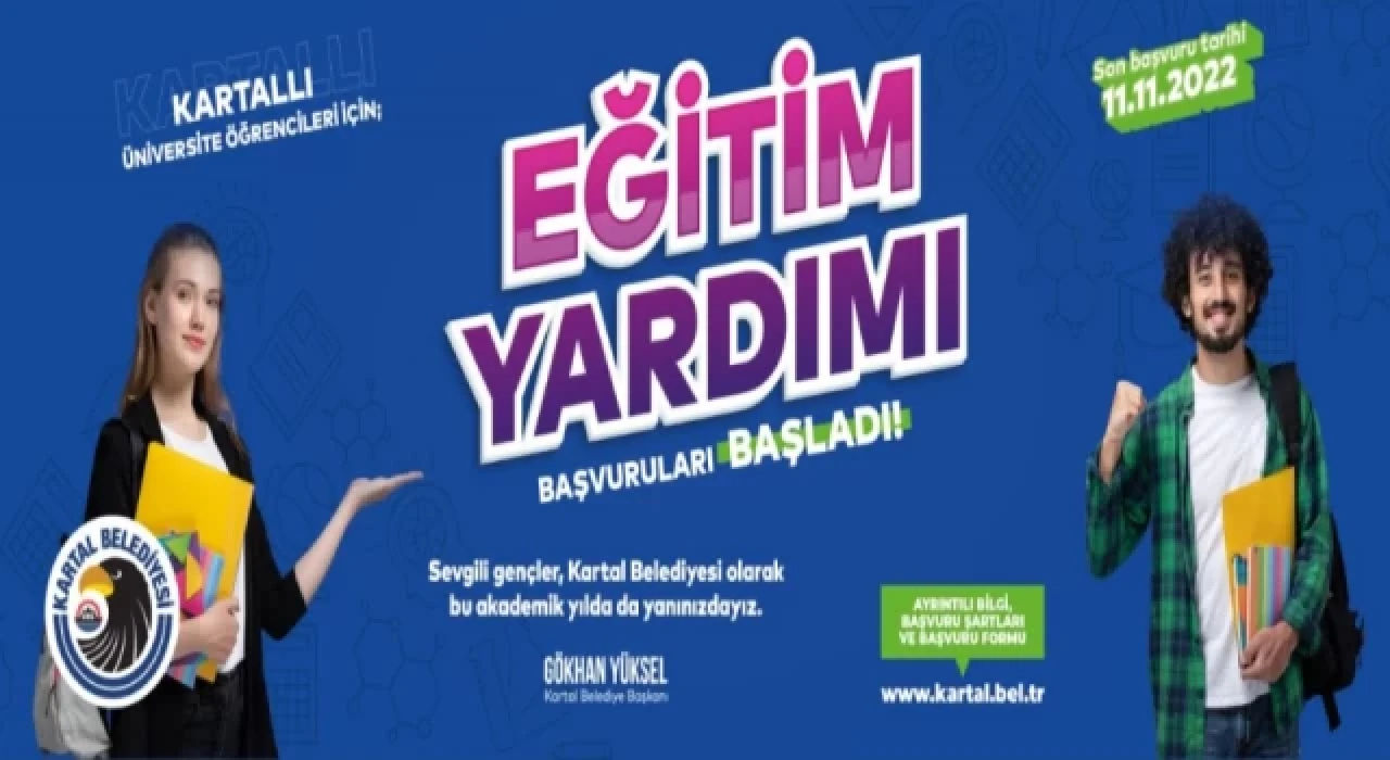 Kartallı üniversite öğrencilerine eğitim yardımı başvuruları başlıyor