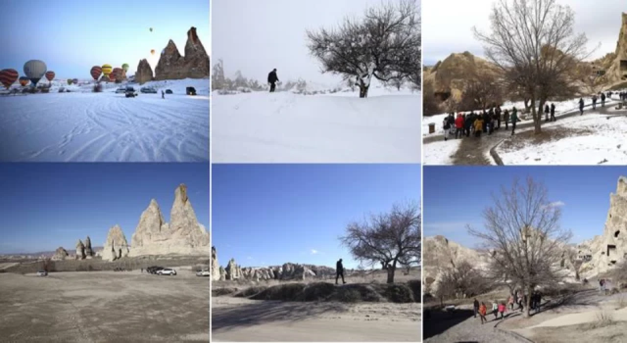 Belirli zaman aralığında çekilen fotoğraflar, Kapadokya'da kuraklığı gözler önüne serdi