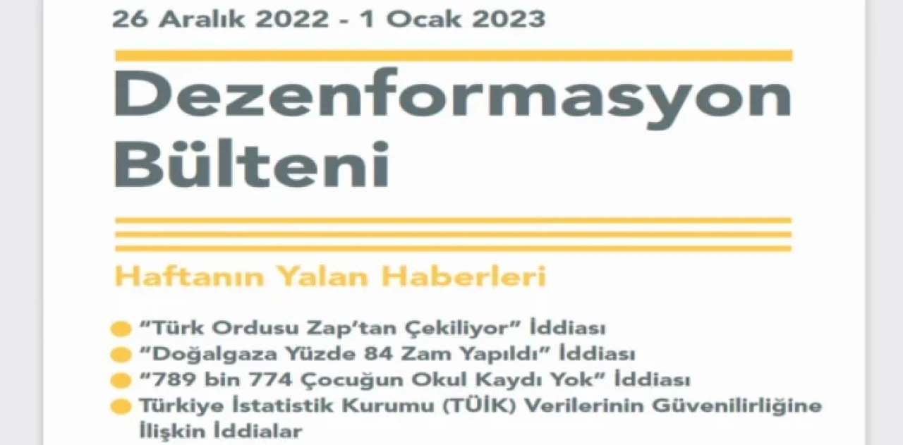 İletişim yeni ’dezenformasyon’ları bültenledi