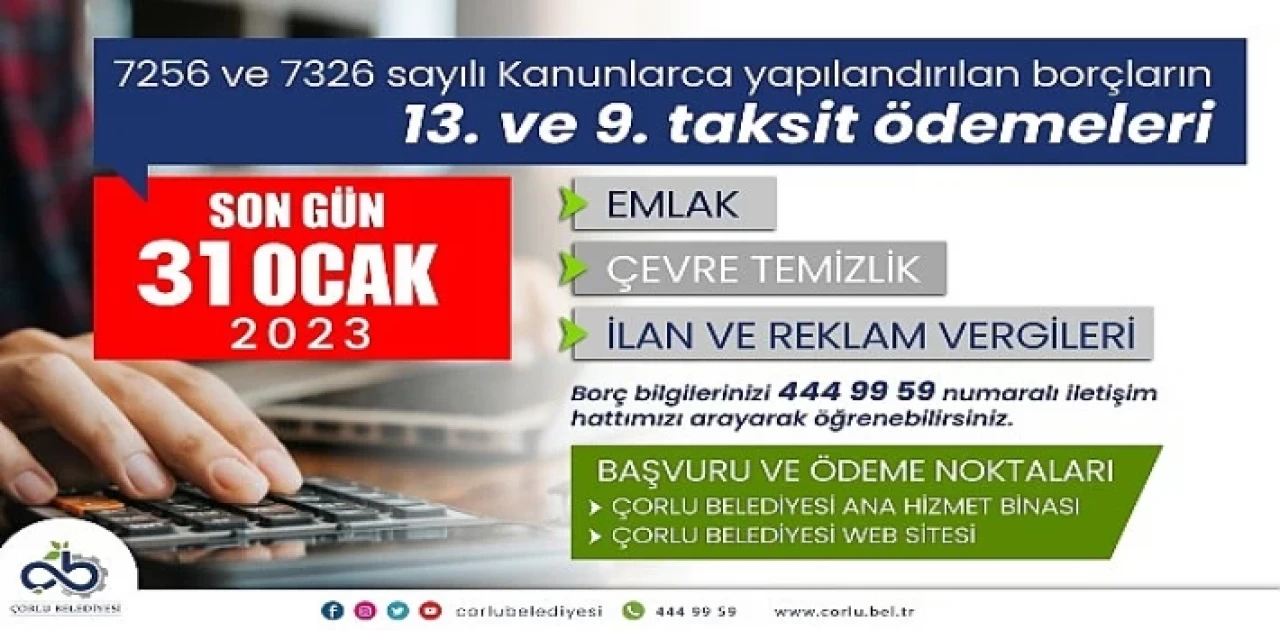 Yapılandırma Taksit Ödemelerinde Son Gün 31 Ocak