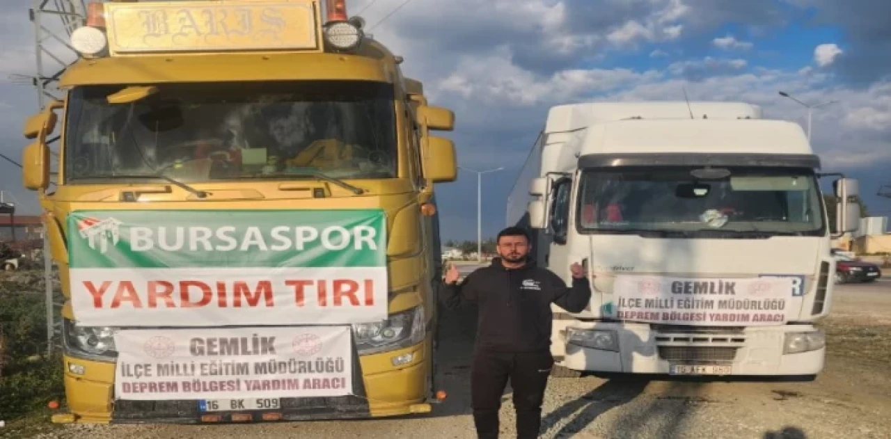 ABD’den tır şoförü yardım için geldi... Bursaspor’un tırlarını Hatay’a getirdi