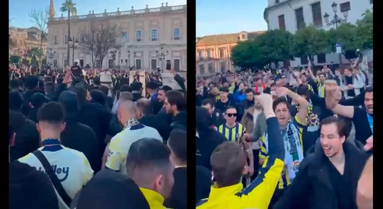 Fenerbahçe taraftarı Sevilla'da da sloganına devam etti: 20 sene oldu, istifa ulan!