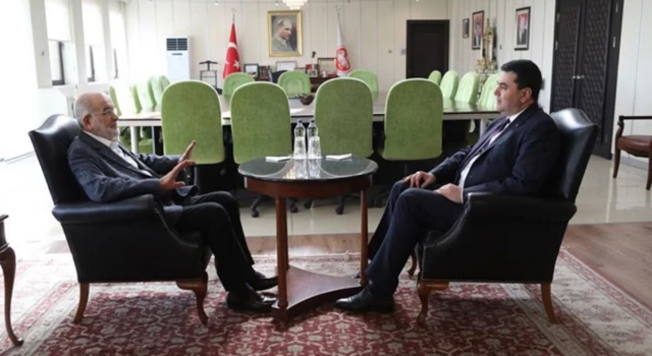 Karamollaoğlu, Millet İttifakı toplantısı öncesi Gültekin Uysal'ı ziyaret etti