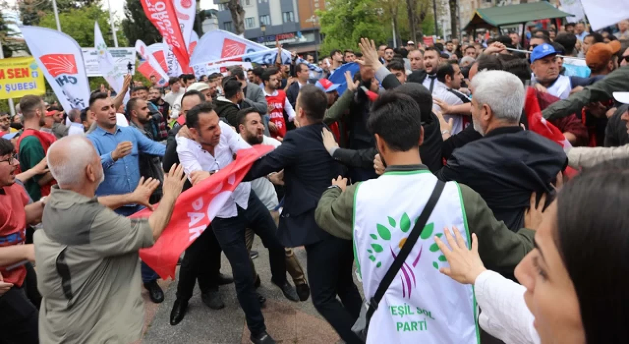 1 Mayıs kutlamalarında Memleket Partililer ile CHP’liler birbirlerine girdi