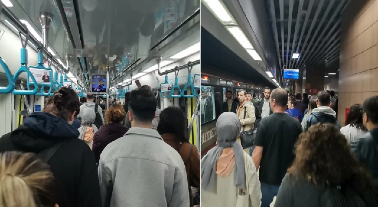 Marmaray'dan sabah tarifesi: Yolcular vagon boyunca yürüdü