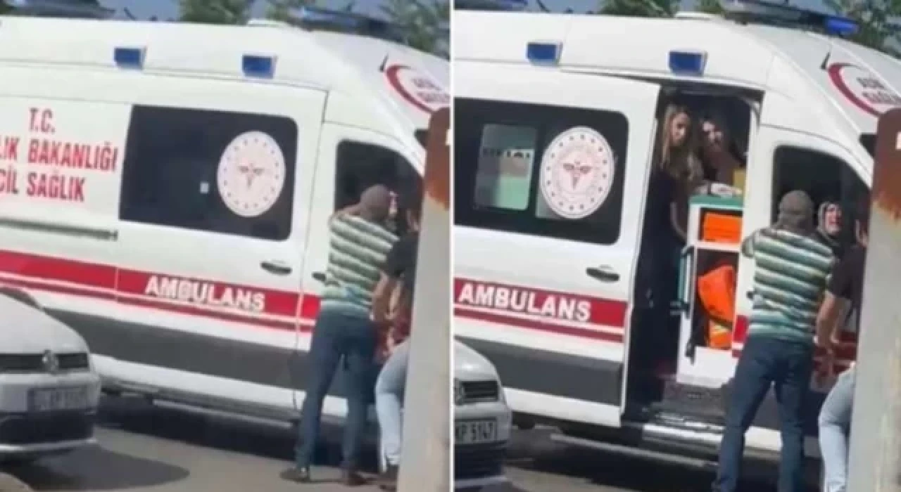 Ambulansa hem yol vermedi hem önünü kesip ‘hasta mı var’ diye sordu