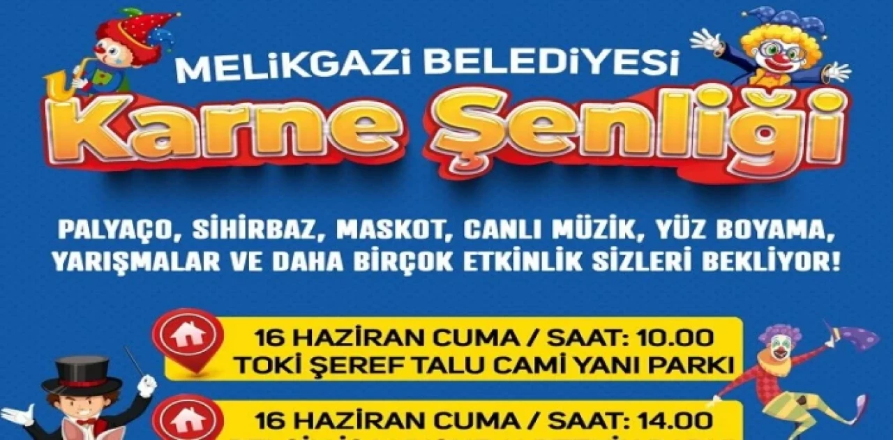 Kayseri Melikgazi’de karne şenliği