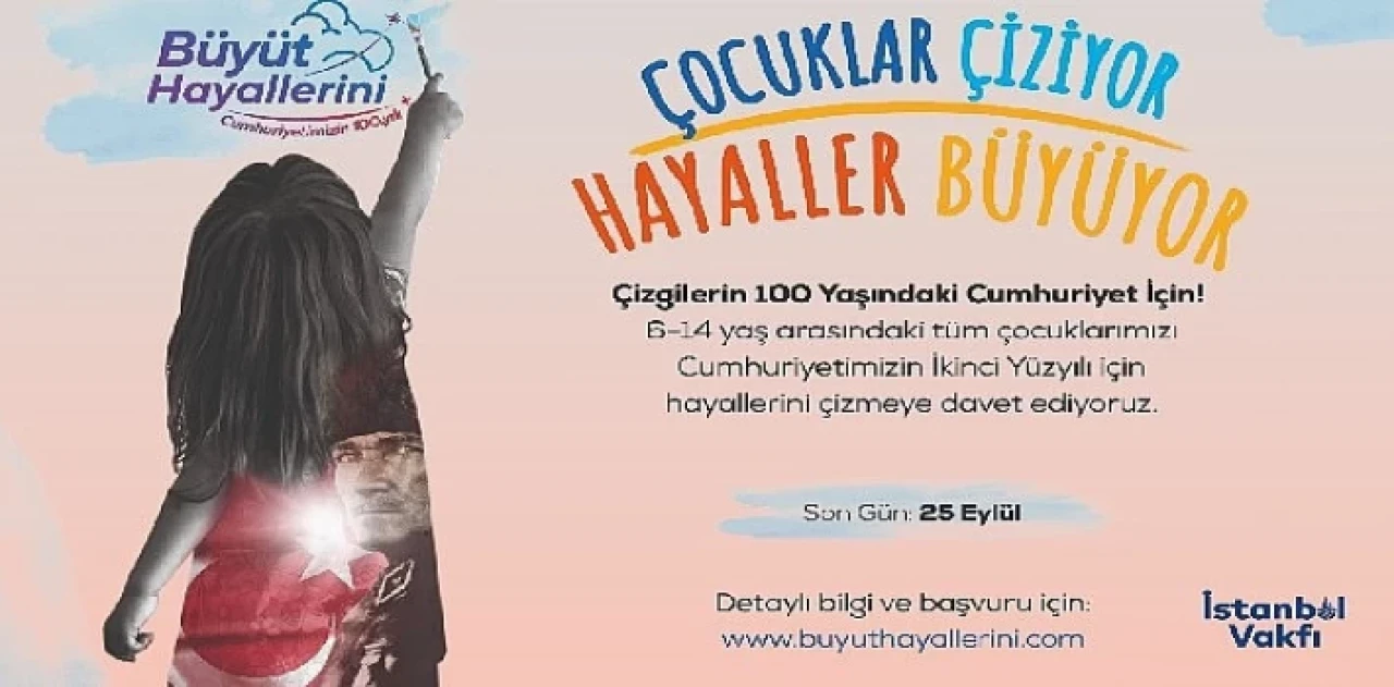 Çocuklar Cumhuriyet için çiziyor