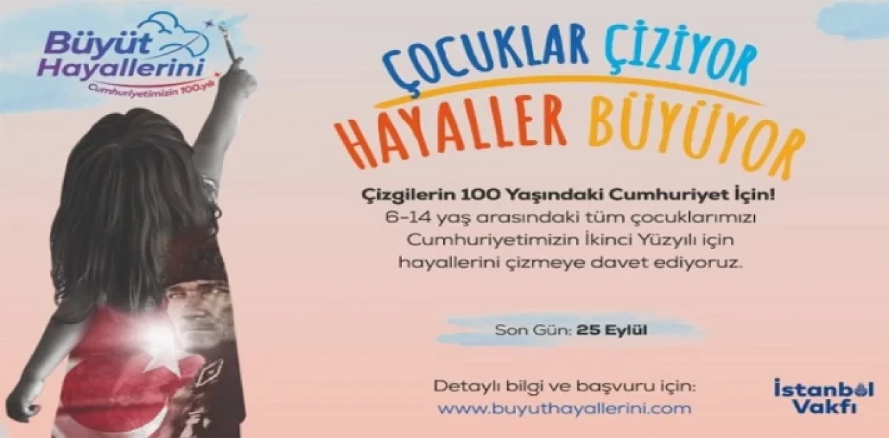 İstanbul’da çocuklar Cumhuriyet için çiziyor