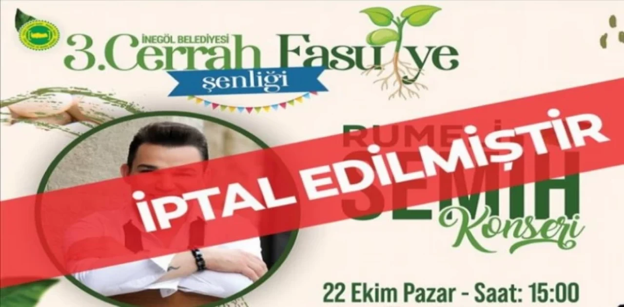 Bursa İnegöl’de konserler iptal edildi