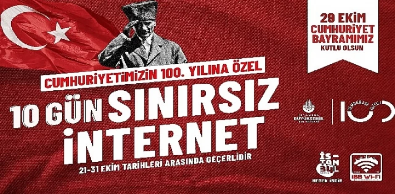 İBB’den 100. yıla özel sınırsız internet