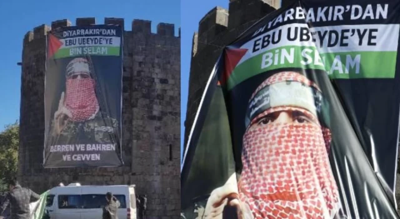 Diyarbakır’da tarihi sura asılan Ebu Ubeyde posteri indirildi