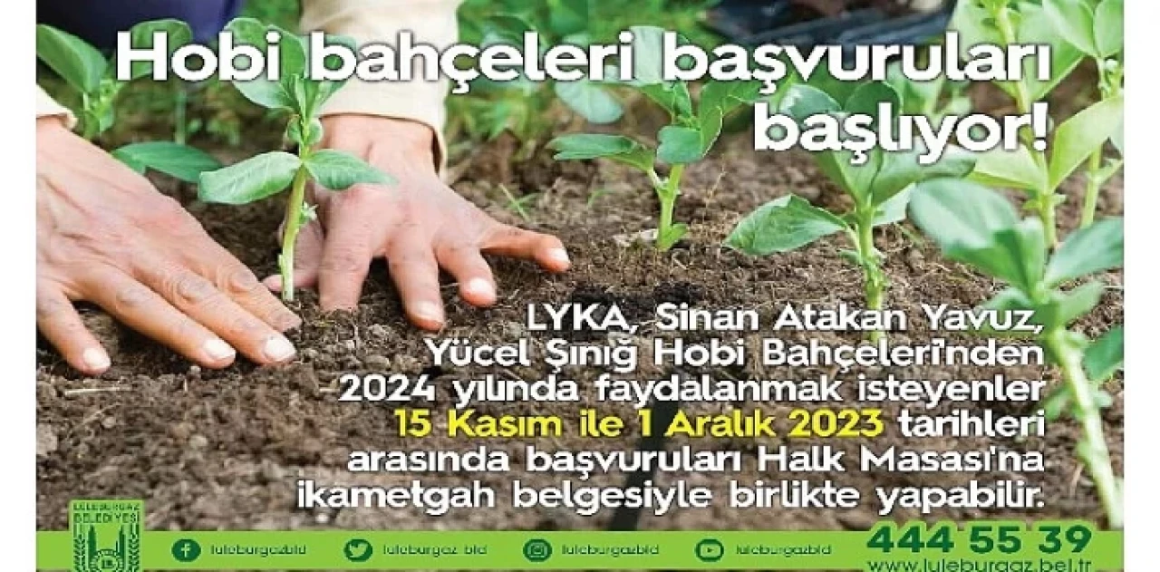 Hobi bahçeleri başvuruları başlıyor!