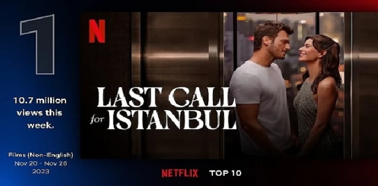 Kıvanç Tatlıtuğ ve Beren Saat’i yıllar sonra Netflix’te buluşturan İstanbul İçin Son Çağrı, 76 ülkenin TOP 10 listesinde, 13 ülkede ise zirvede!