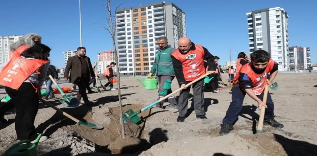 Kayseri Kocasinan’da toplu ağaç dikimi