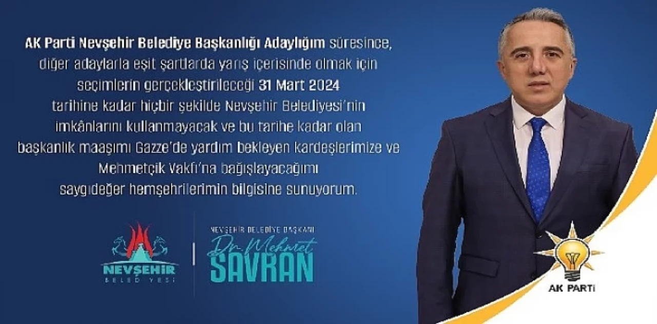 Başkan Savran seçim çalışmalarında belediye imkanlarını kullanmayacağını açıkladı