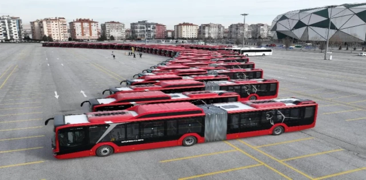 Konya’nın ulaşım filosuna 53 çevreci otobüs