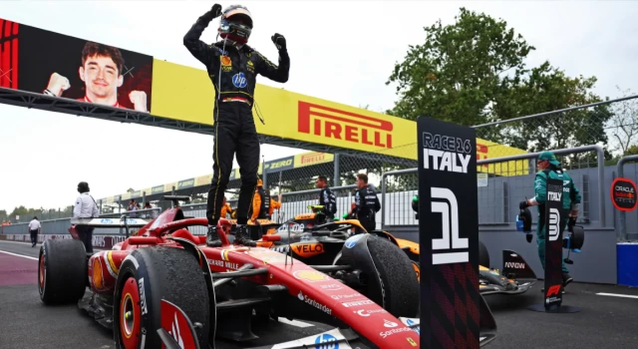 Formula 1 İtalya'da Ferrari zaferi: Leclerc damalı bayrağı gördü