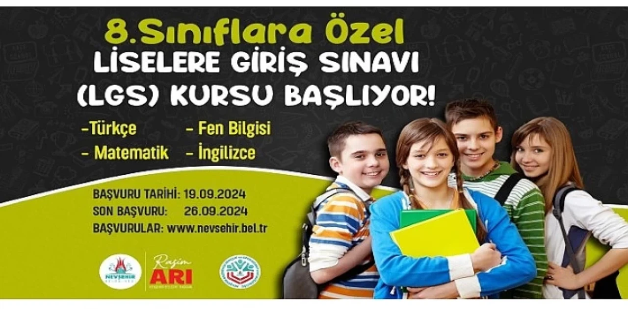 Nevşehir Belediyesi LGS’ye hazırlanan öğrenciler için ücretsiz hazırlık kursu düzenliyor