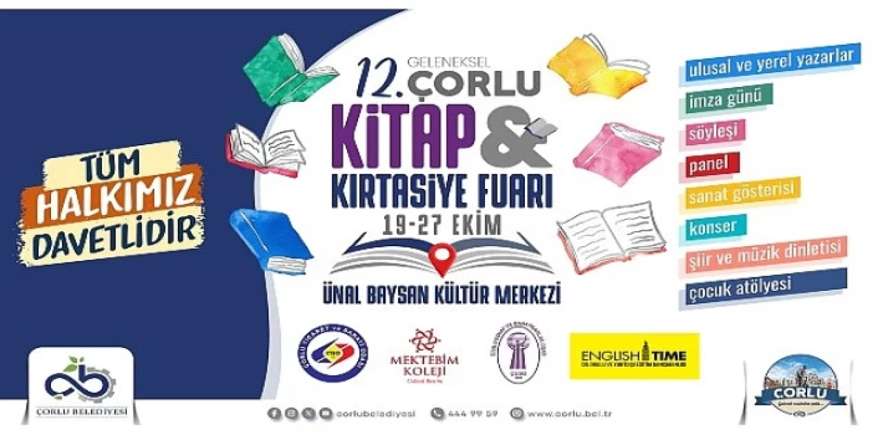 12. Çorlu Kitap ve Kırtasiye Fuarı Kapılarını Açıyor