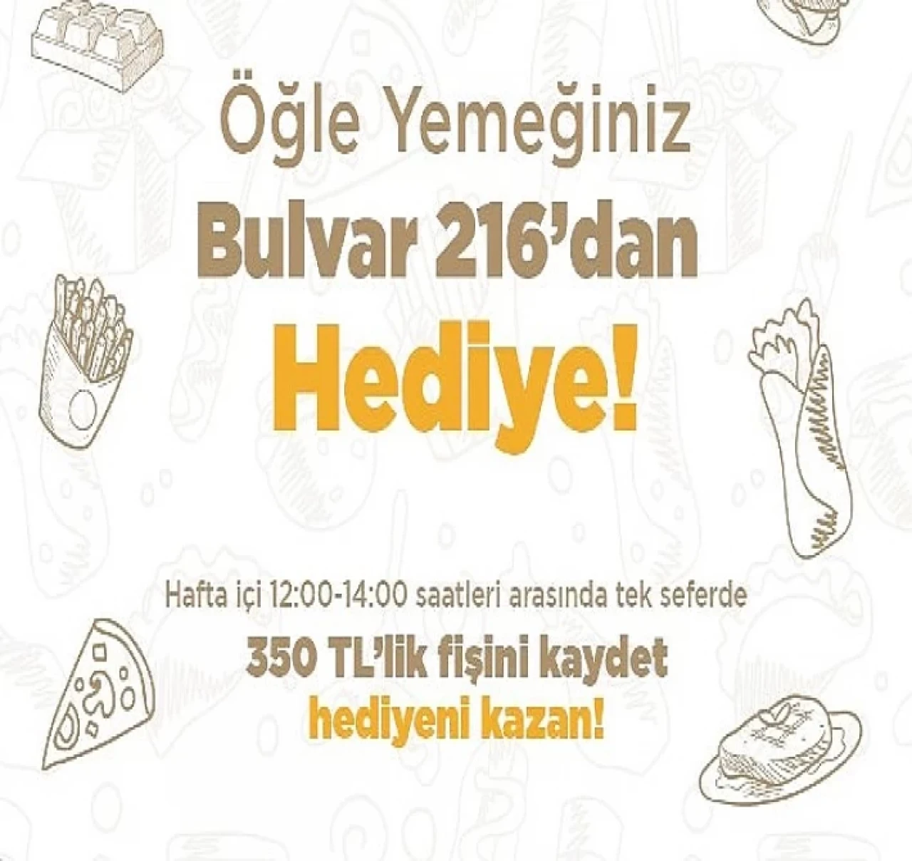 Bulvar 216’da Öğle Yemeği Harcamalarınız Hediye Kazandırıyor!