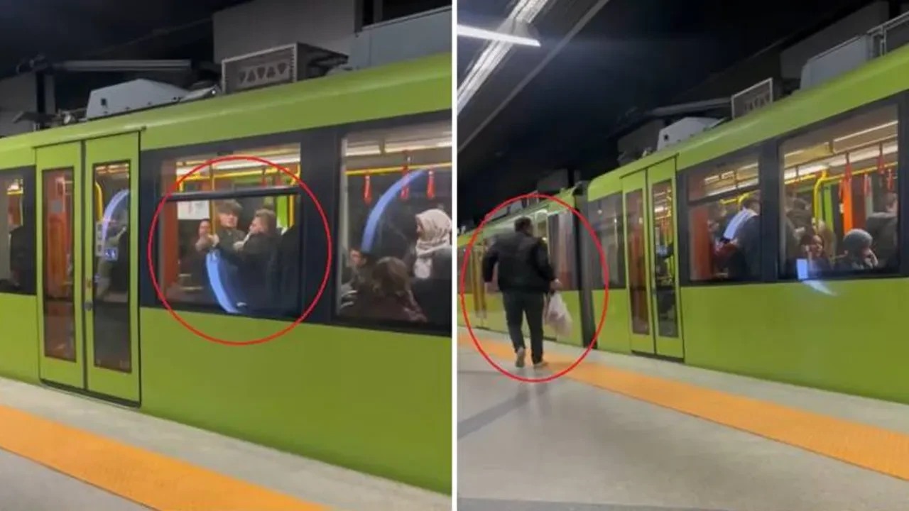 Bursa’da metroda kavga: Yaşlı yolcuya hakaret eden kişi tekmelenerek dışarı atıldı