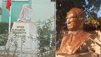 İzmir'in Kiraz ilçesinde Atatürk büstüne saldırı düzenlendi