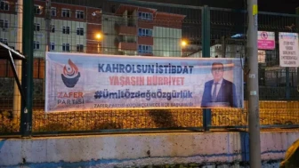 Zafer Partisi Küçükçekmece İlçe Başkanı Mustafa Güngör, pankart nedeniyle gözaltına alındı