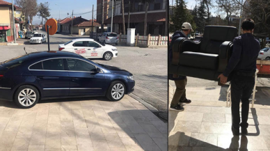 Muhtar, belediye başkanının makam otomobiline ve koltuğuna el koydu